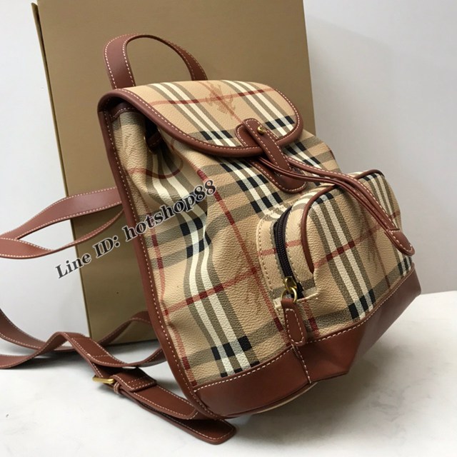 Burberry專櫃新款中古馬仔料雙肩背包 巴寶莉女款後背包 yxb1141